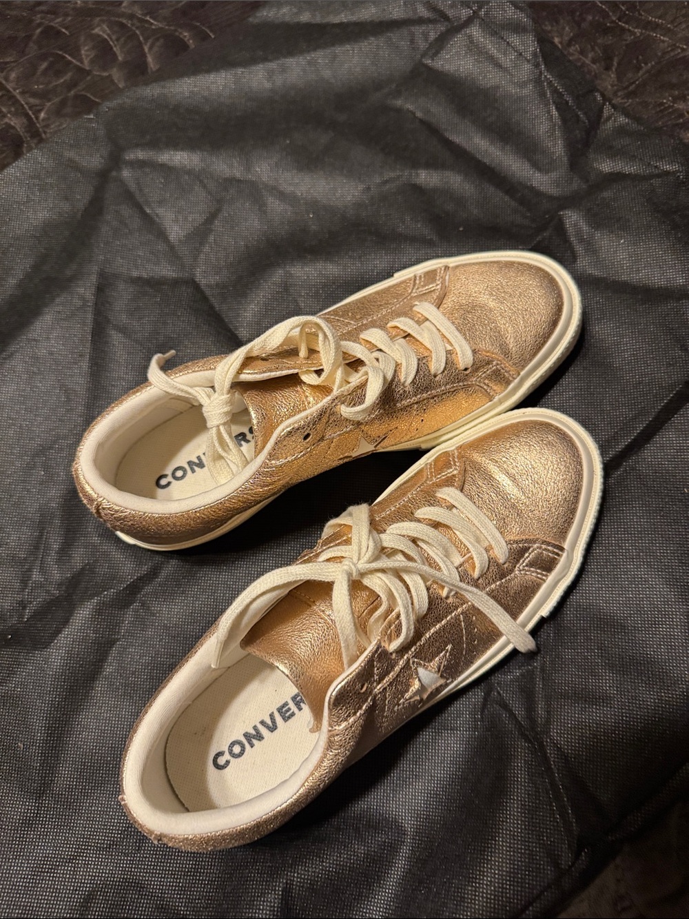 Converse Women’s  Gold Low-Top Sneakers.